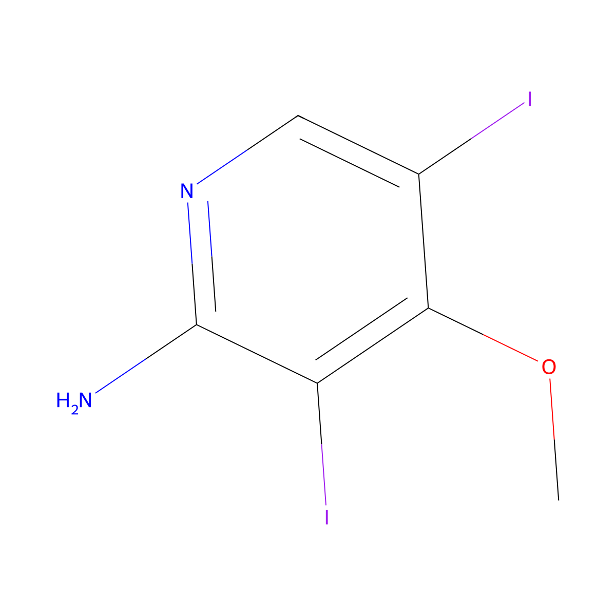 3,5-Diiodo-4-methoxypyridin-2-amine molecular structure, CAS 1436751-92-6