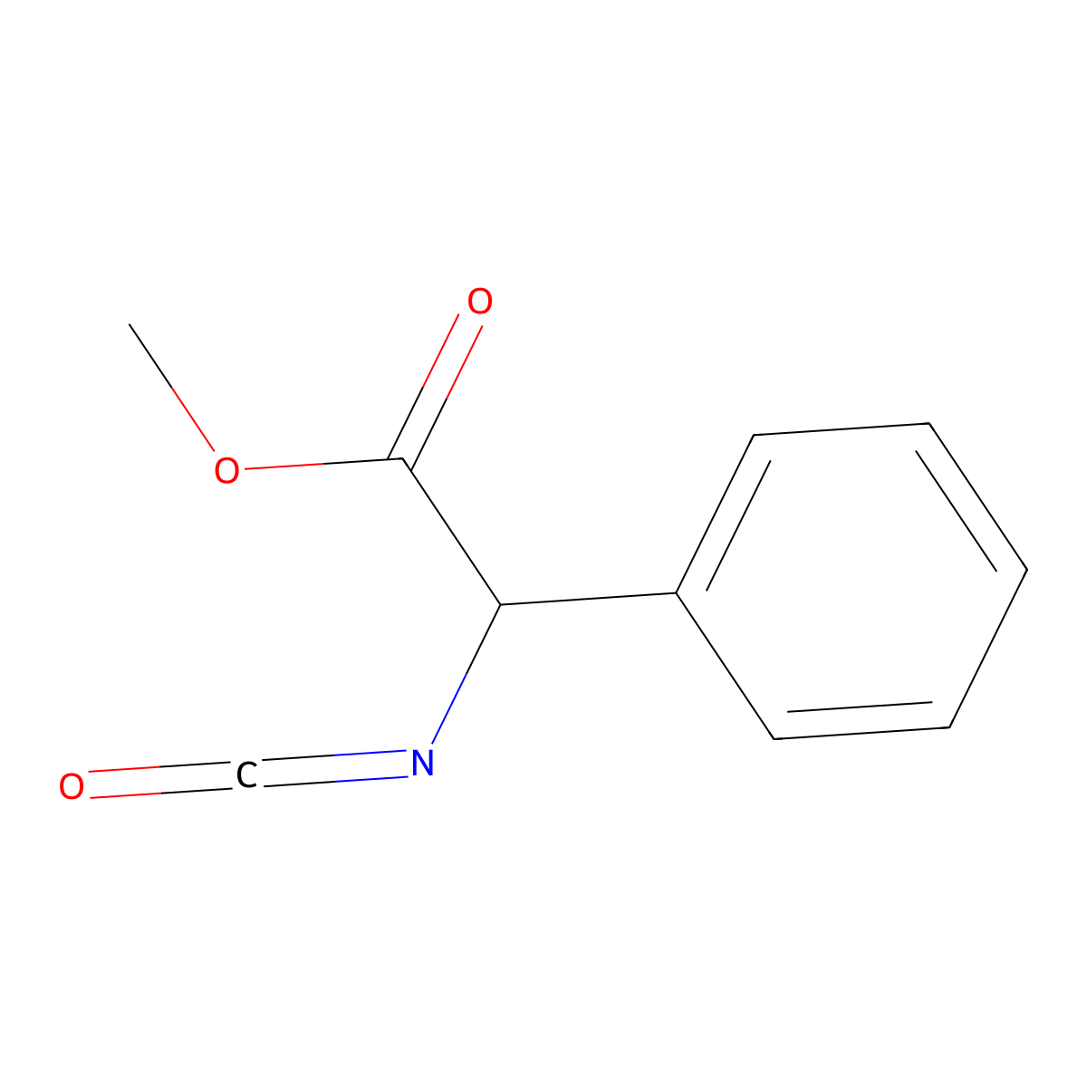 Methyl 2-isocyanato-2-phenylacetate molecular structure, CAS 143676-63-5