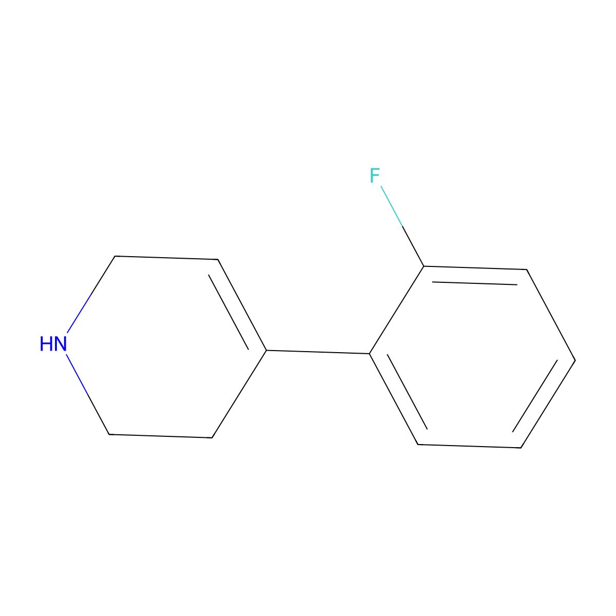 4-(2-Fluorophenyl)-1,2,3,6-tetrahydropyridine molecular structure, CAS 143682-23-9