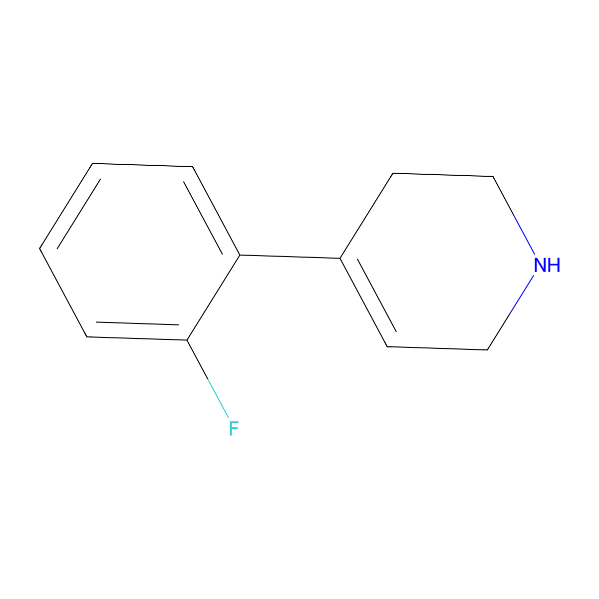4-(2-Fluorophenyl)-1,2,3,6-tetrahydropyridine molecular structure, CAS 143682-23-9