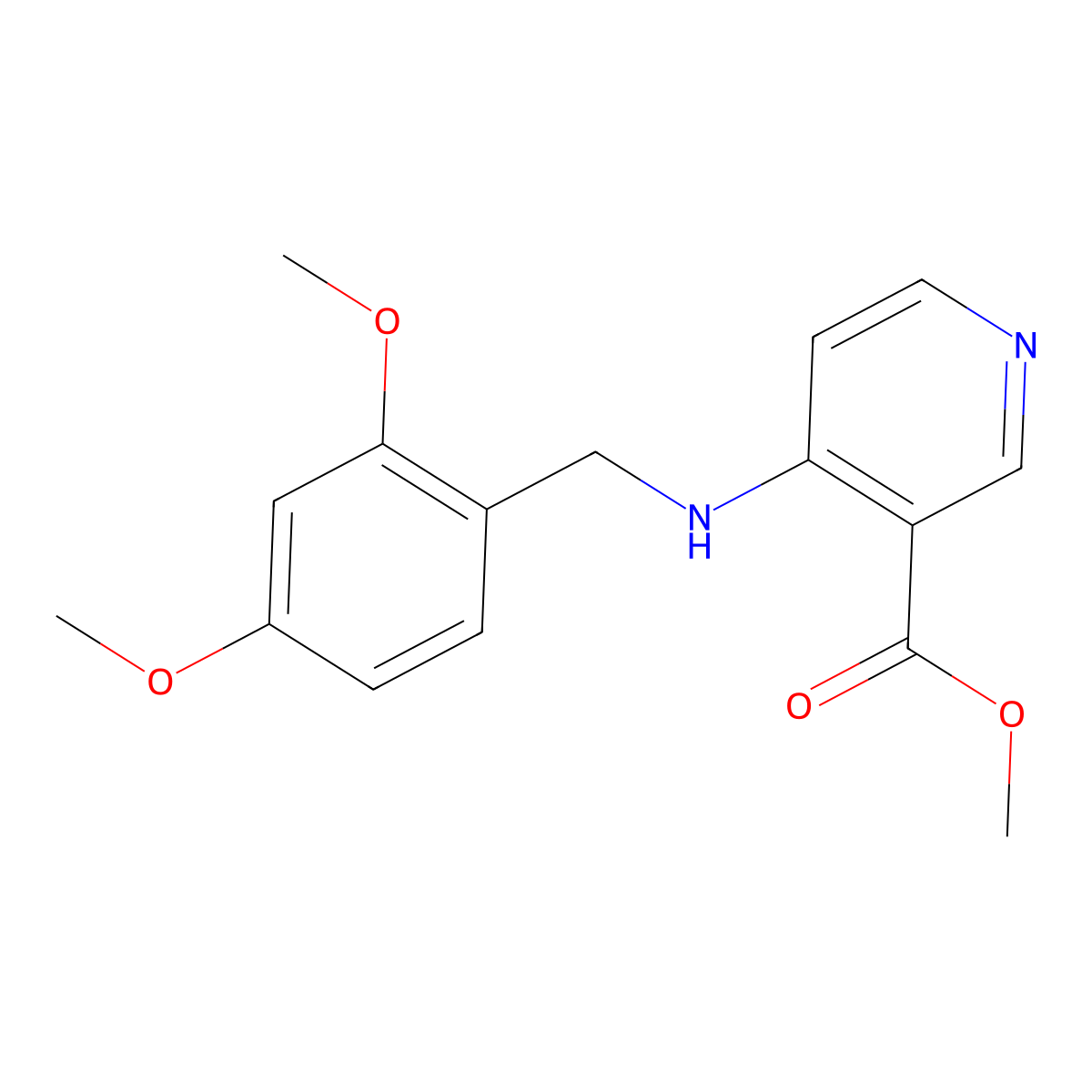 Methyl 4-((2,4-dimethoxybenzyl)amino)nicotinate molecular structure, CAS 1436852-95-7