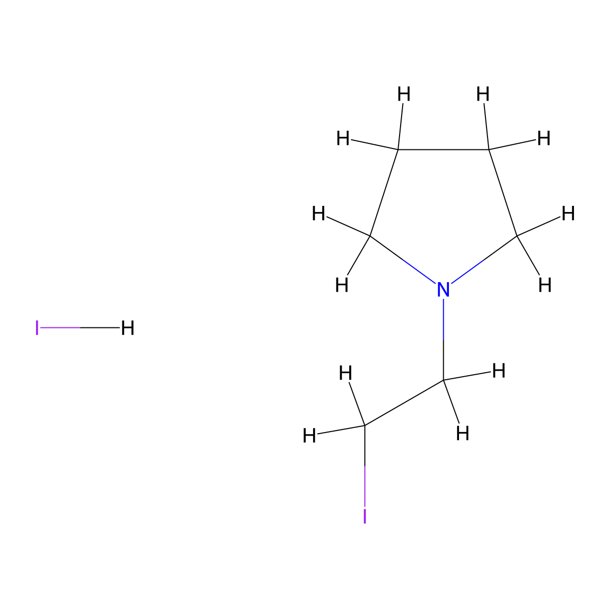 1-(2-Iodoethyl)pyrrolidine hydroiodide molecular structure, CAS 1436856-53-9