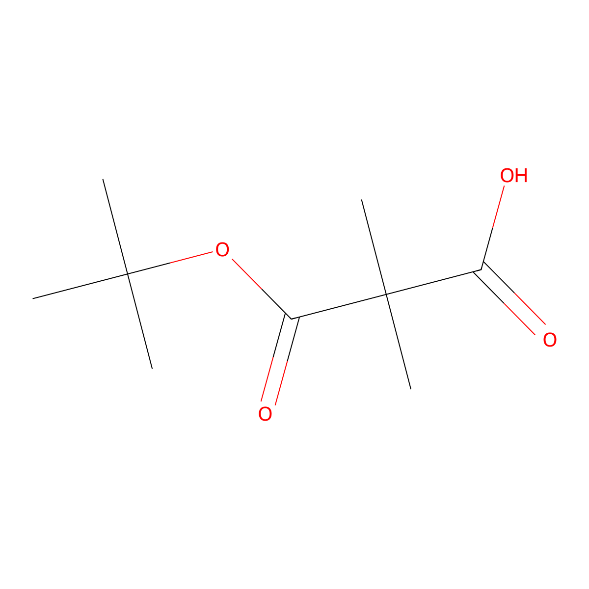 3-(Tert-butoxy)-2,2-dimethyl-3-oxopropanoic acid molecular structure, CAS 143688-40-8