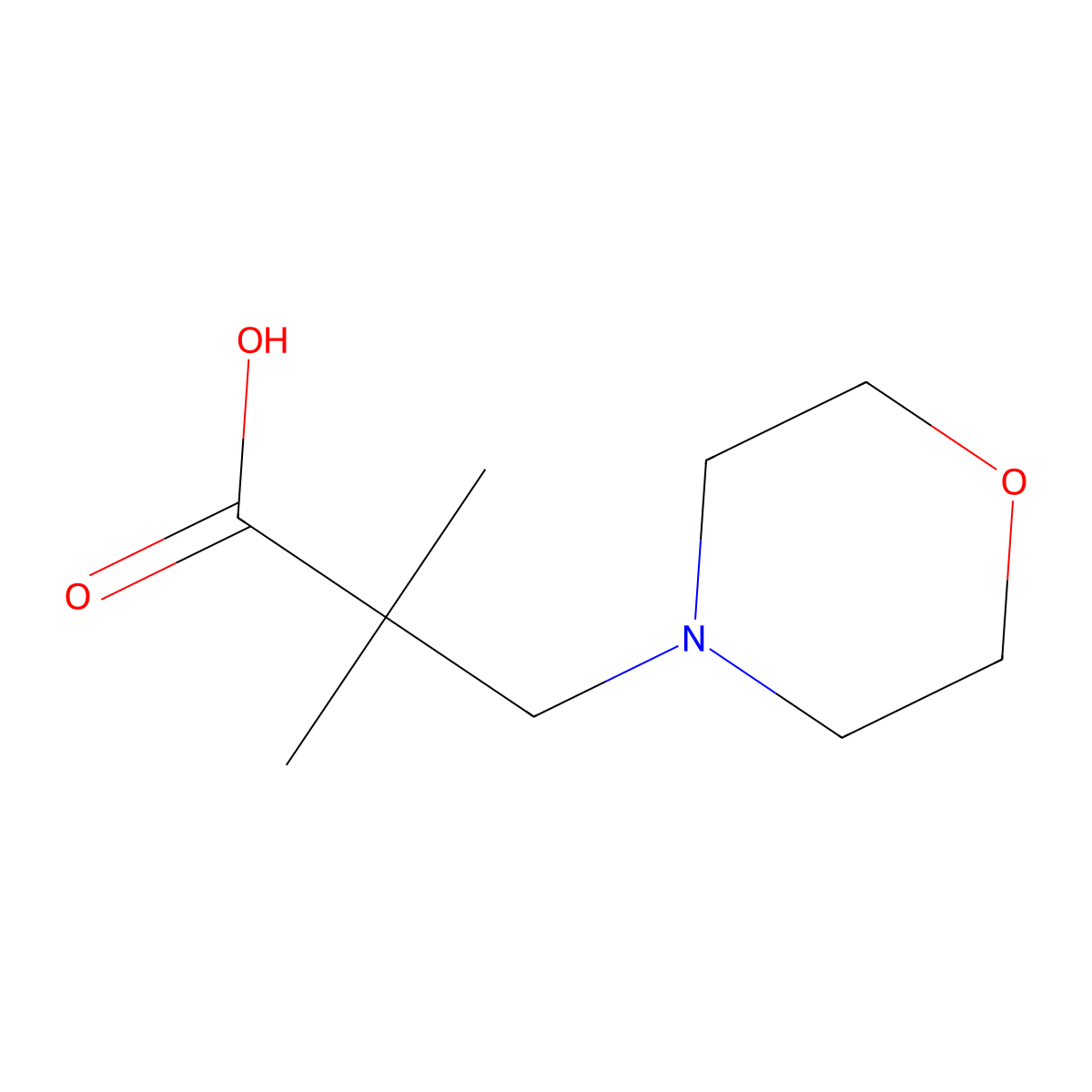 2,2-Dimethyl-3-morpholinopropanoic acid molecular structure, CAS 143688-41-9