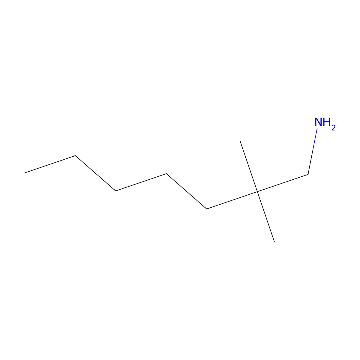 2,2-Dimethylheptan-1-amine molecular structure, CAS 143689-06-9