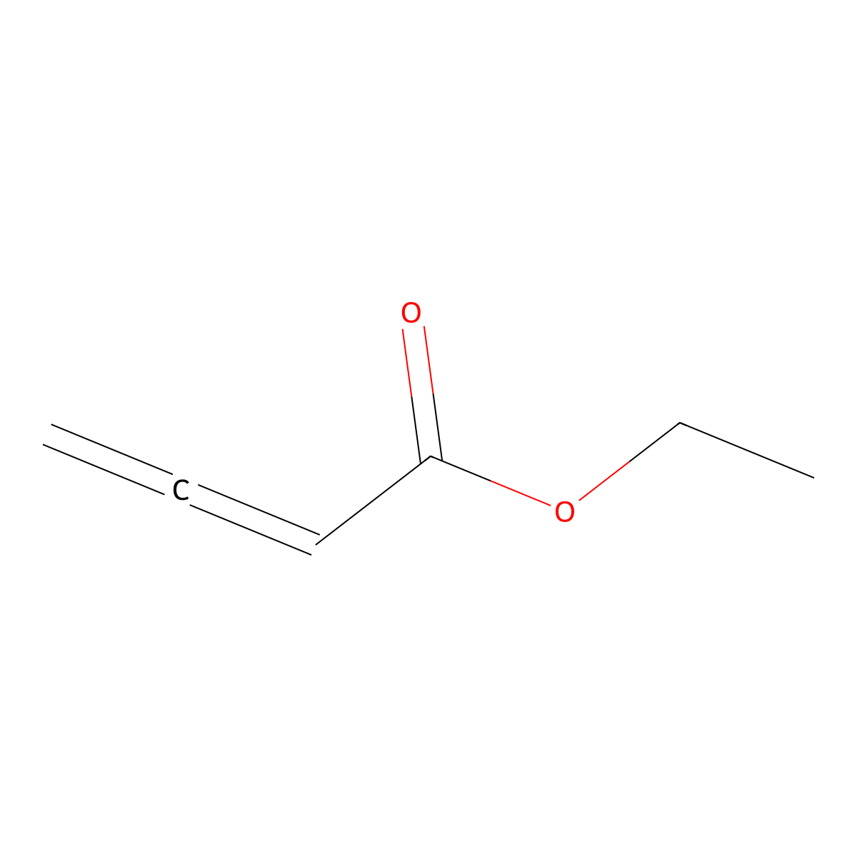 Ethyl 2,3-butadienoate molecular structure, CAS 14369-81-4