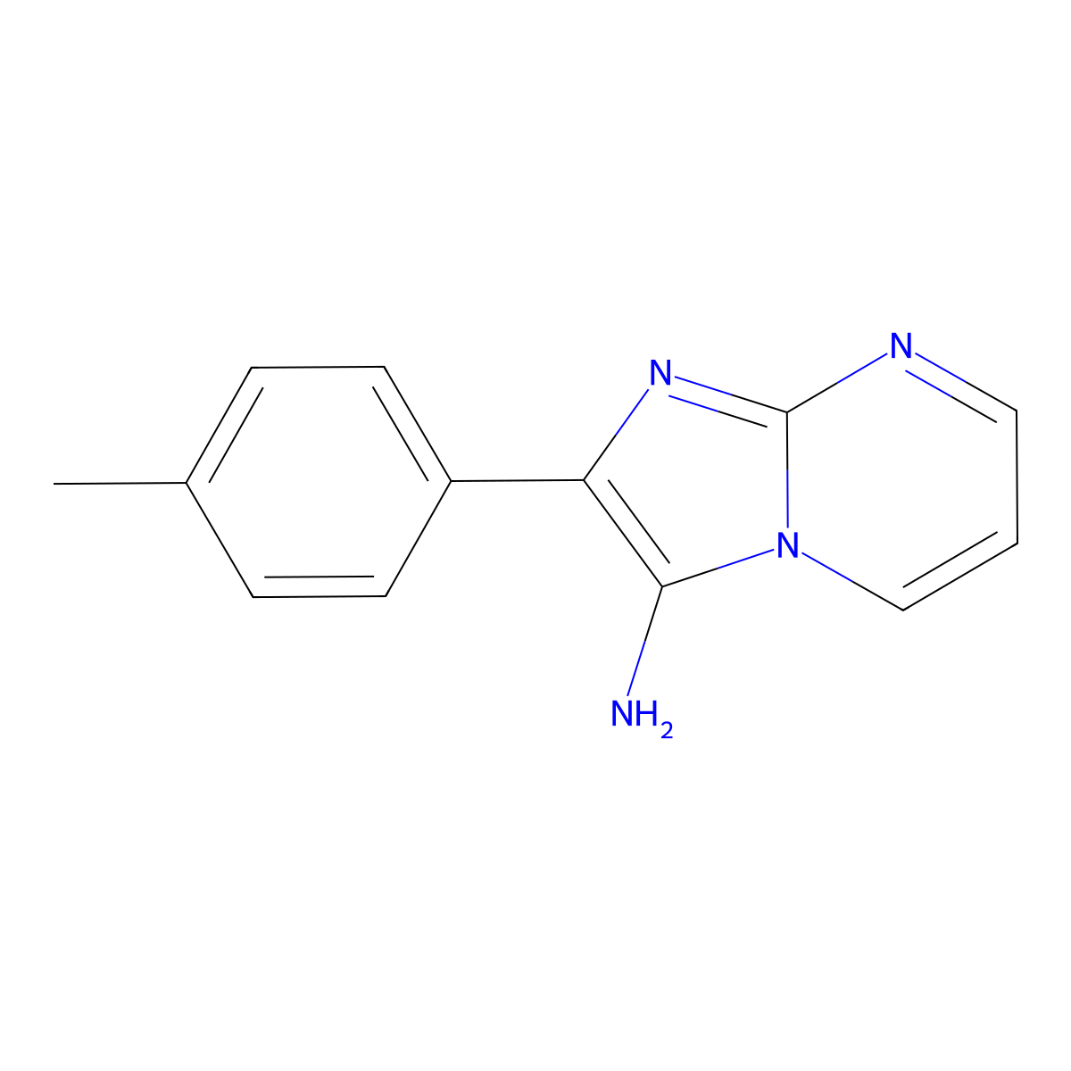 2-(4-Methylphenyl)imidazo[1,2-a]pyrimidin-3-amine molecular structure, CAS 143696-94-0