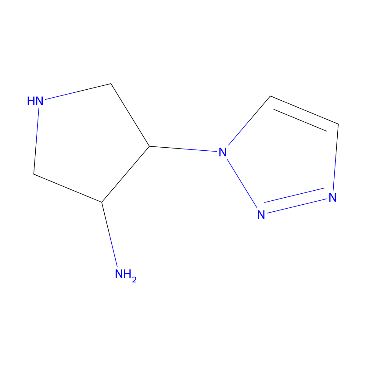 rac-(3R,4S)-4-(1H-1,2,3-triazol-1-yl)pyrrolidin-3-amine molecular structure, CAS 143699-88-1