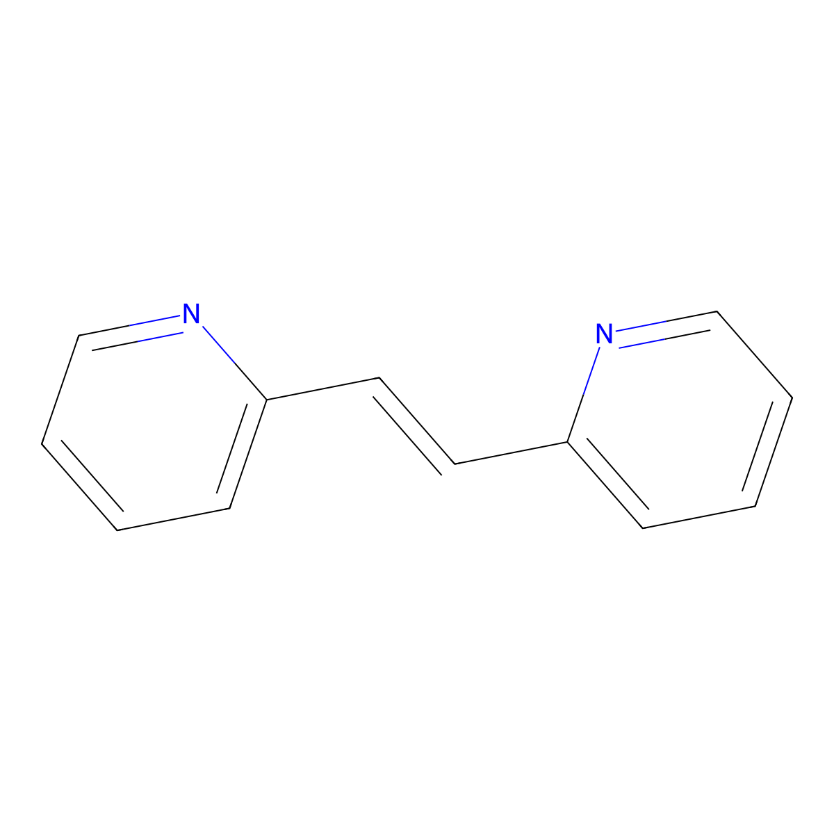 1,2-Bis(2-pyridyl)ethylene molecular structure, CAS 1437-15-6