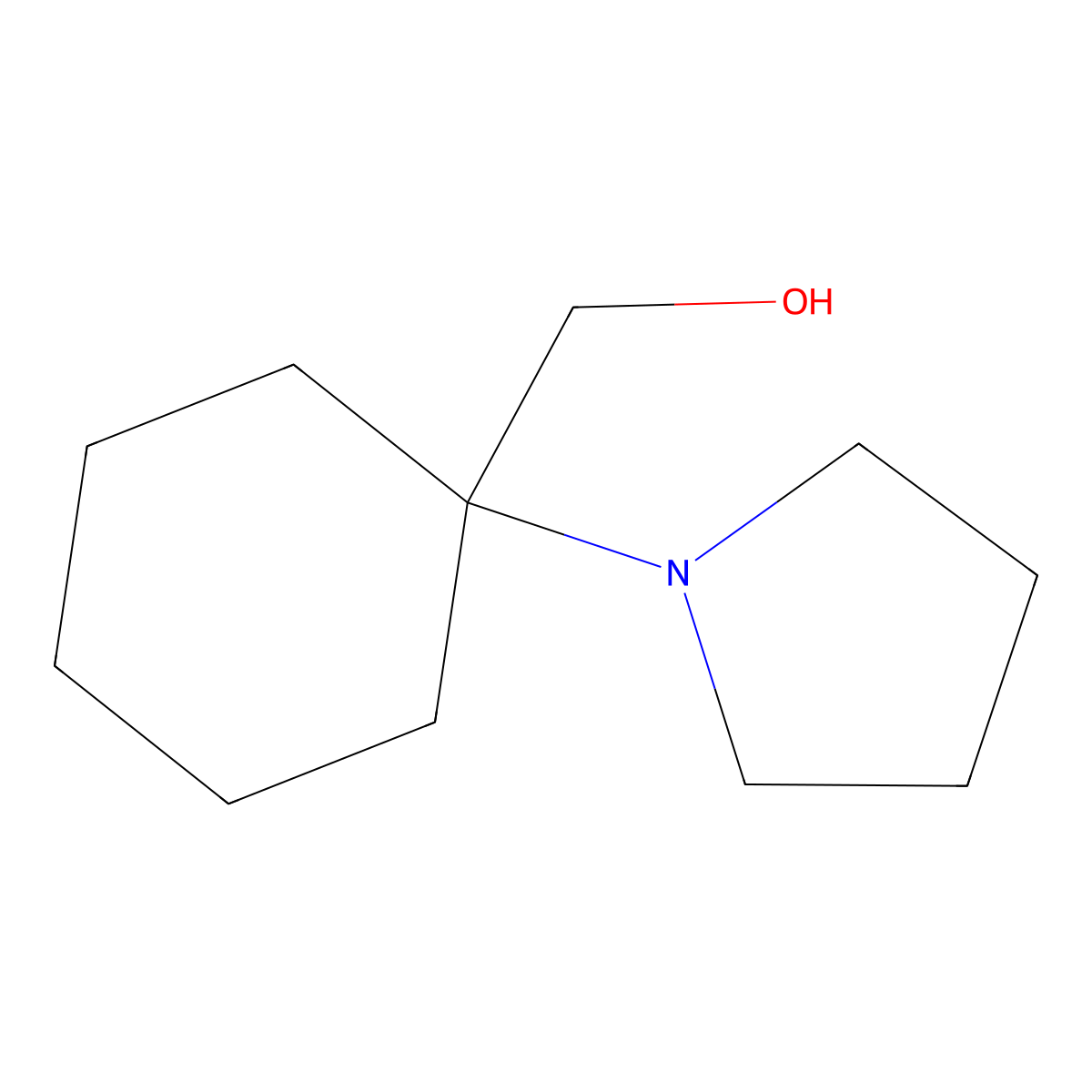 (1-(Pyrrolidin-1-yl)cyclohexyl)methanol molecular structure, CAS 1437-32-7