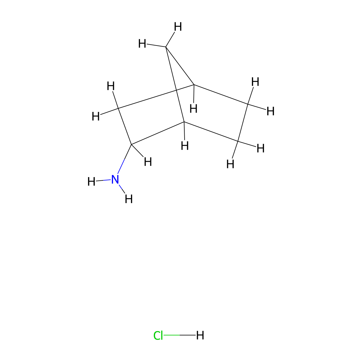 Endo-bicyclo[2.2.1]heptan-2-amine hydrochloride molecular structure, CAS 14370-45-7