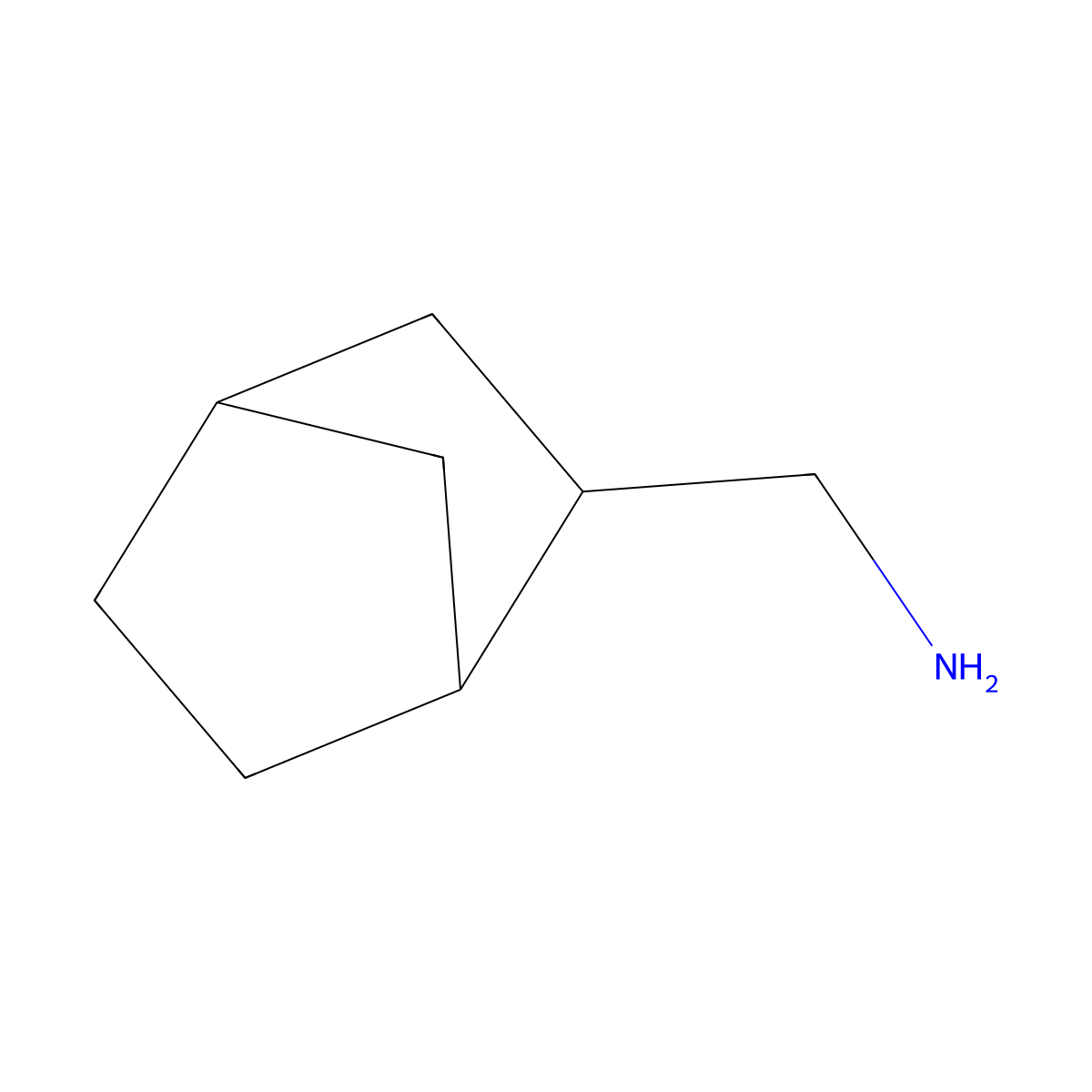 Bicyclo(2.2.1)heptane-2-methanamine molecular structure, CAS 14370-50-4