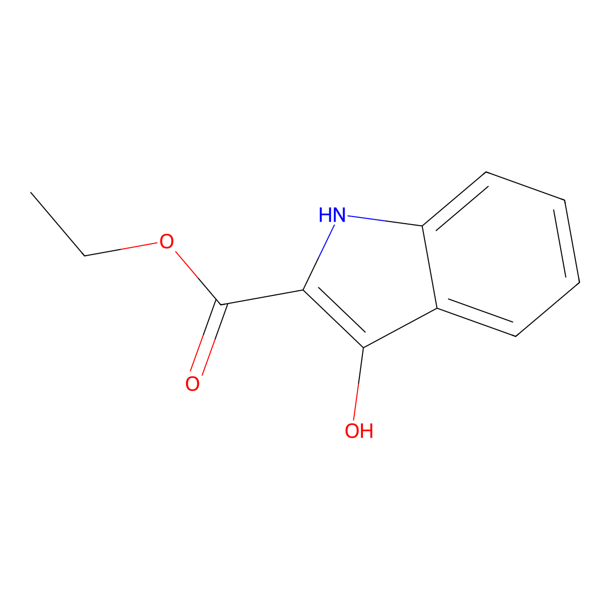 ethyl 3-hydroxy-1H-indole-2-carboxylate molecular structure, CAS 14370-74-2