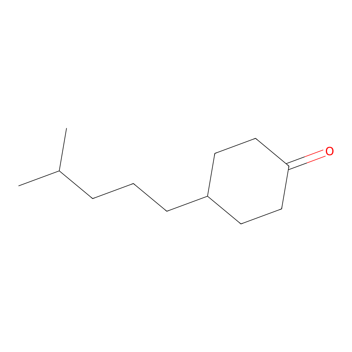 4-(4-Methylpentyl)cyclohexan-1-one molecular structure, CAS 14370-90-2