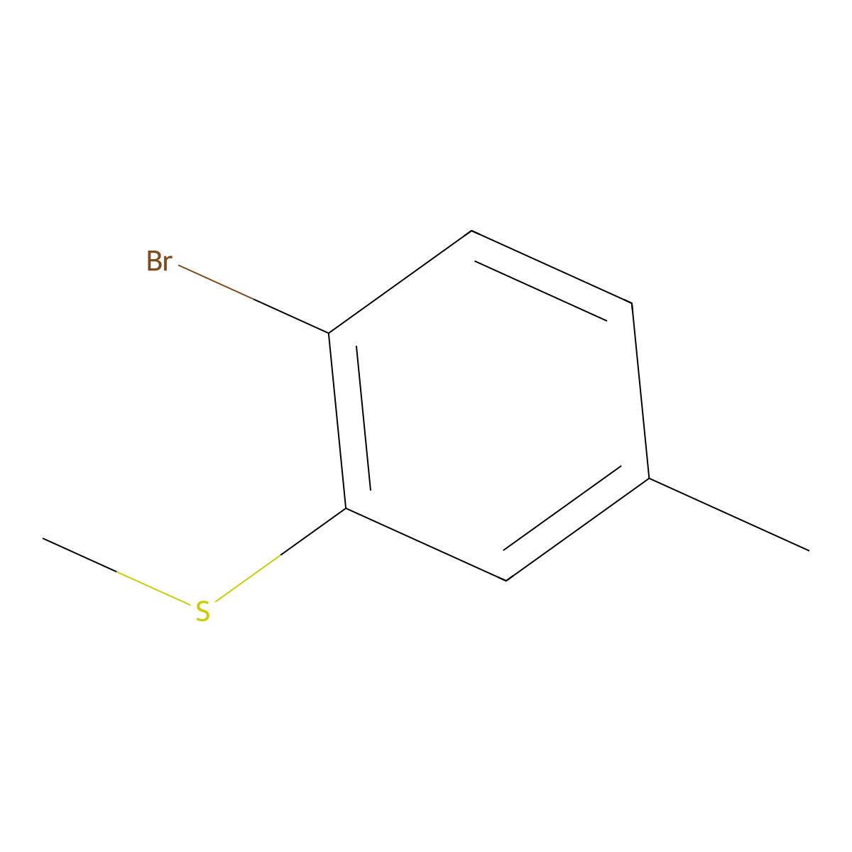 1-Bromo-4-methyl-2-(methylthio)benzene molecular structure, CAS 143701-84-2