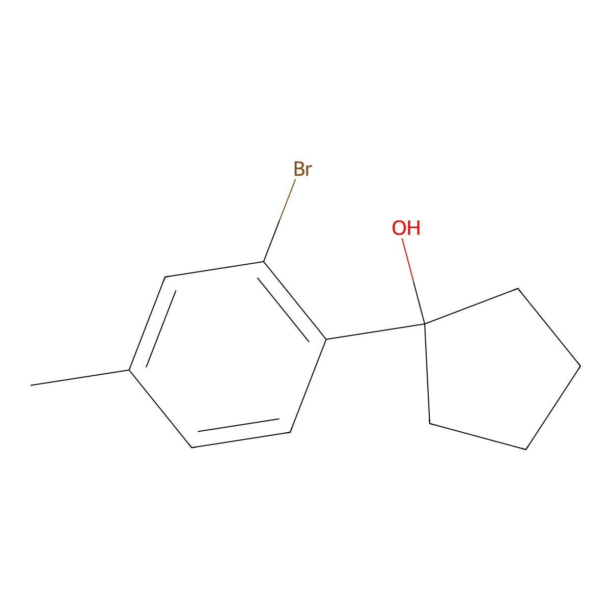 1-(2-Bromo-4-methylphenyl)cyclopentanol molecular structure, CAS 1437052-26-0