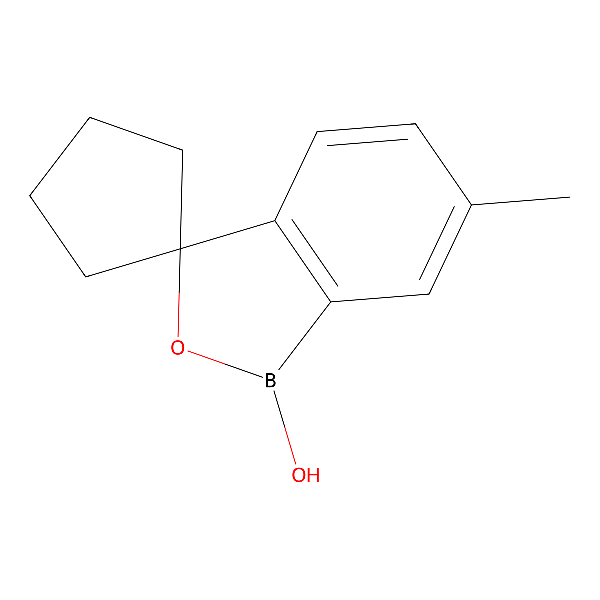 6-methyl-1H-spiro[2,1-benzoxaborole-3,1'-cyclopentane]-1-ol molecular structure, CAS 1437052-32-8