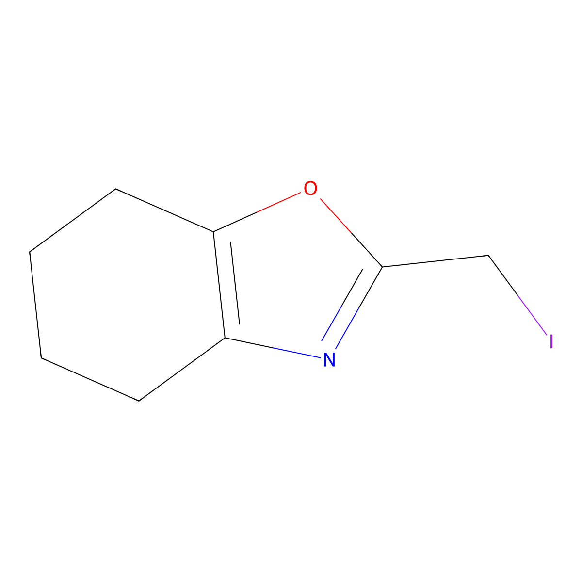 2-(Iodomethyl)-4,5,6,7-tetrahydro-1,3-benzoxazole molecular structure, CAS 143708-22-9