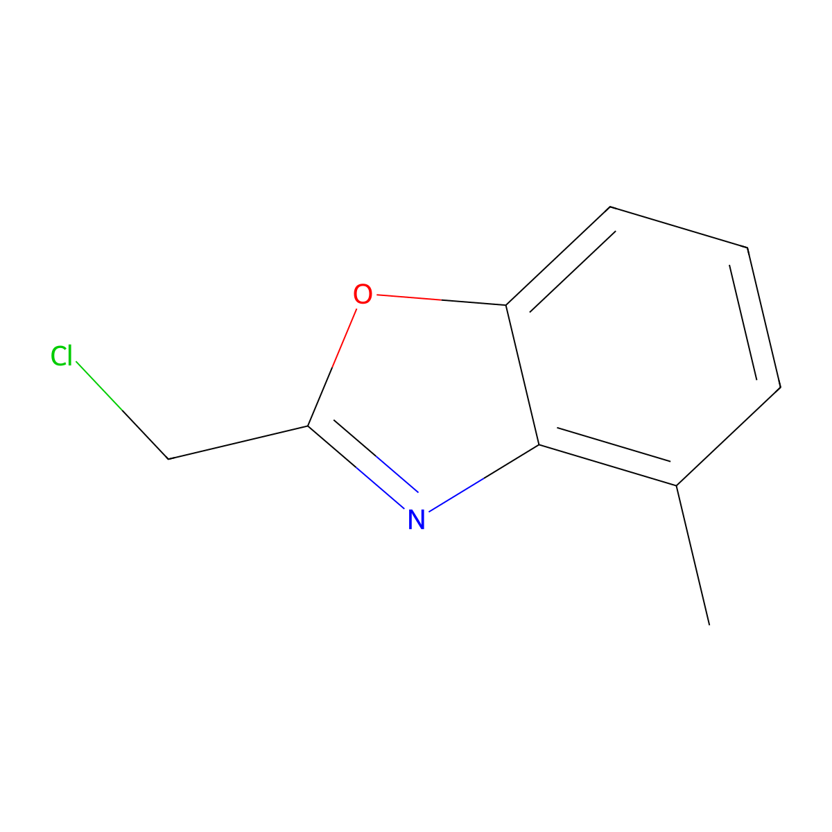 2-(Chloromethyl)-4-methyl-1,3-benzoxazole molecular structure, CAS 143708-32-1