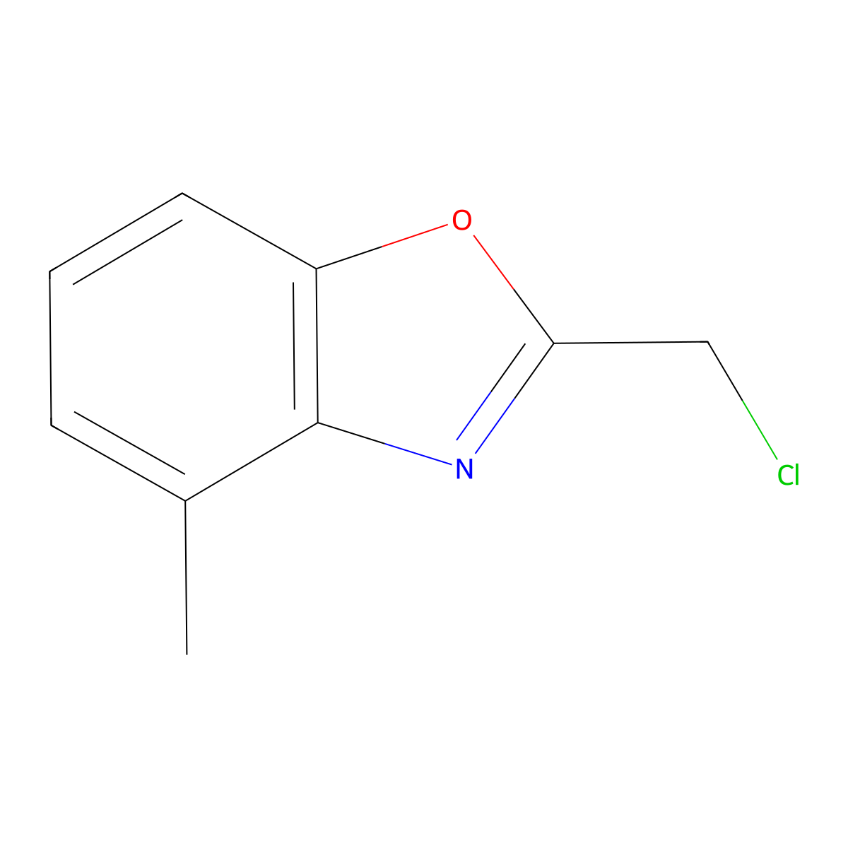 2-(Chloromethyl)-4-methyl-1,3-benzoxazole molecular structure, CAS 143708-32-1