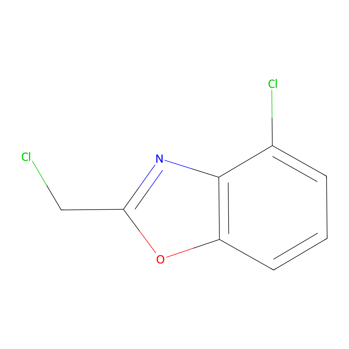 4-Chloro-2-(chloromethyl)-1,3-benzoxazole molecular structure, CAS 143708-34-3