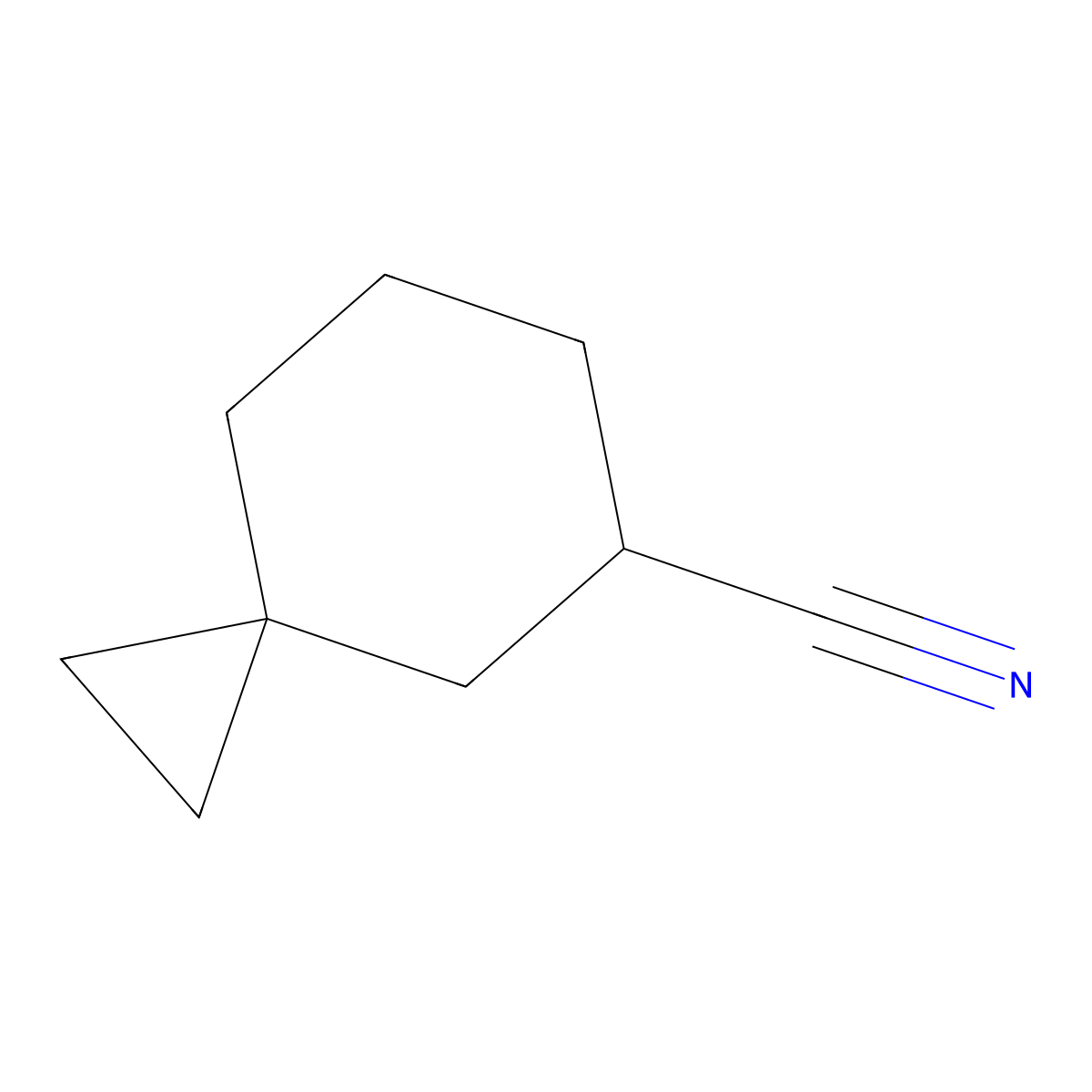 Spiro[2.5]octane-5-carbonitrile molecular structure, CAS 1437087-11-0