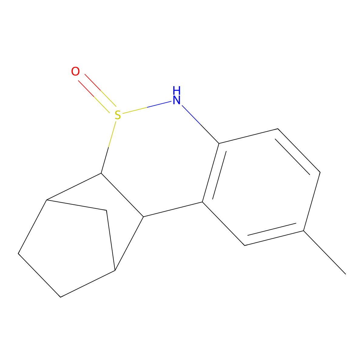 9-methyl-2,3,4,4a,6,10b-hexahydro-1H-1,4-methanodibenzo[c,e][1,2]thiazine 5-oxide molecular structure, CAS 14371-74-5