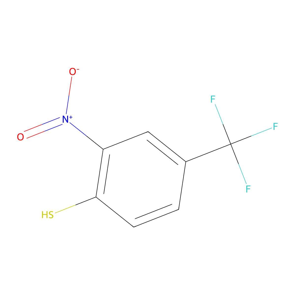 2-Nitro-4-(trifluoromethyl)benzenethiol molecular structure, CAS 14371-82-5