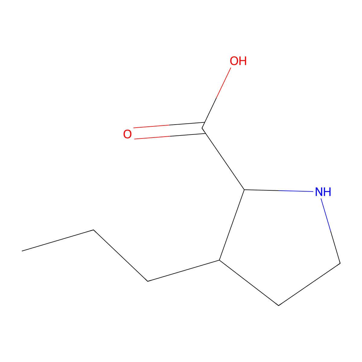 3-Propylpyrrolidine-2-carboxylic acid molecular structure, CAS 14371-87-0
