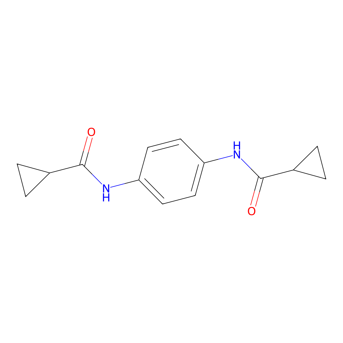 N-[4-(cyclopropanecarbonylamino)phenyl]cyclopropanecarboxamide molecular structure, CAS 14371-95-0