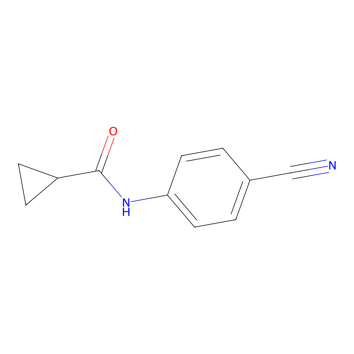 N-(4-cyanophenyl)cyclopropanecarboxamide molecular structure, CAS 14372-11-3