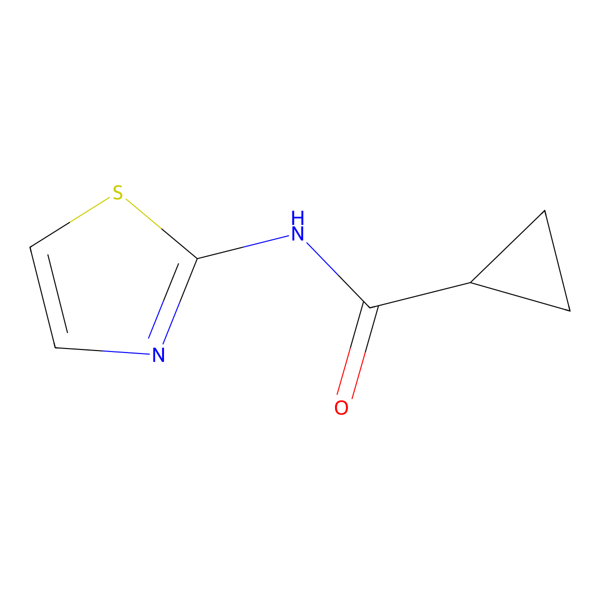 N-(2-thiazolyl)cyclopropanecarboxamide molecular structure, CAS 14372-13-5