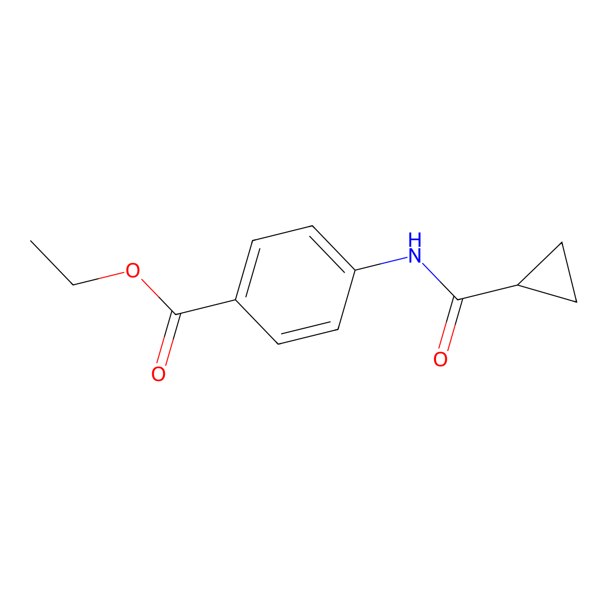 Ethyl 4-(cyclopropanecarbonylamino)benzoate molecular structure, CAS 14372-26-0