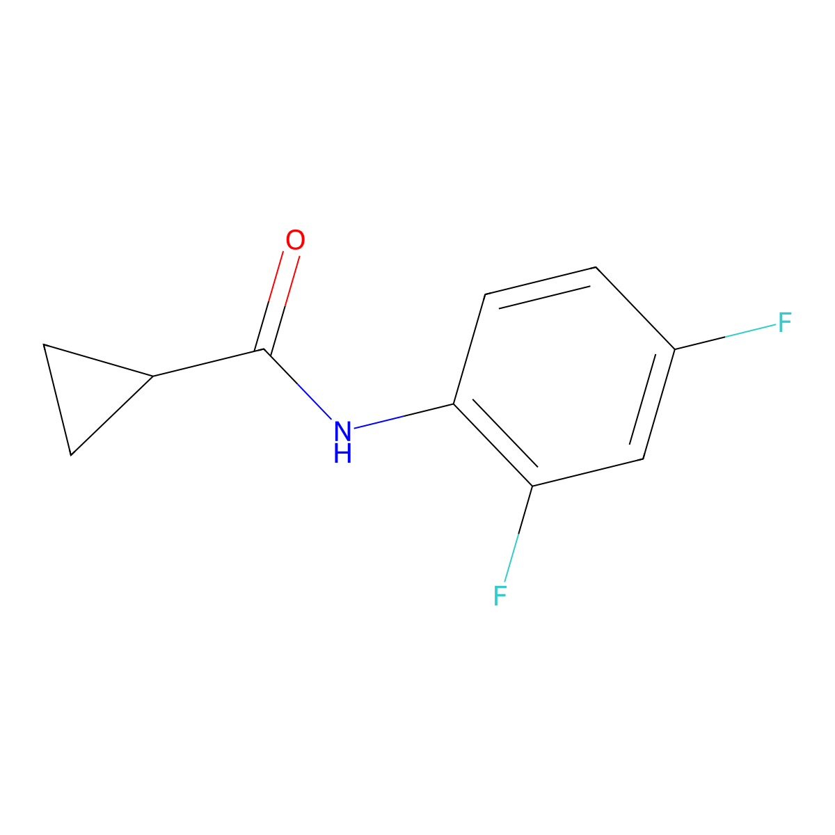 N-(2,4-difluorophenyl)cyclopropanecarboxamide molecular structure, CAS 14372-29-3