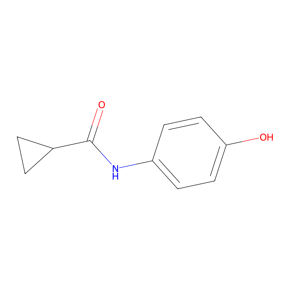 N-(4-hydroxyphenyl)cyclopropanecarboxamide molecular structure, CAS 14372-30-6
