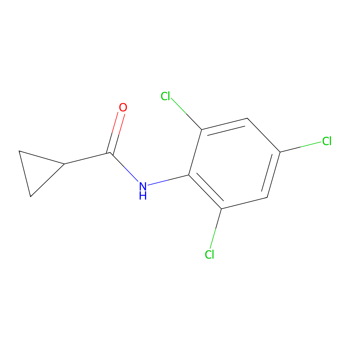N-(2,4,6-trichlorophenyl)cyclopropanecarboxamide molecular structure, CAS 14372-31-7