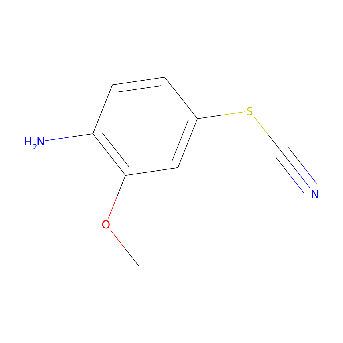 2-Methoxy-4-thiocyanatoaniline molecular structure, CAS 14372-51-1