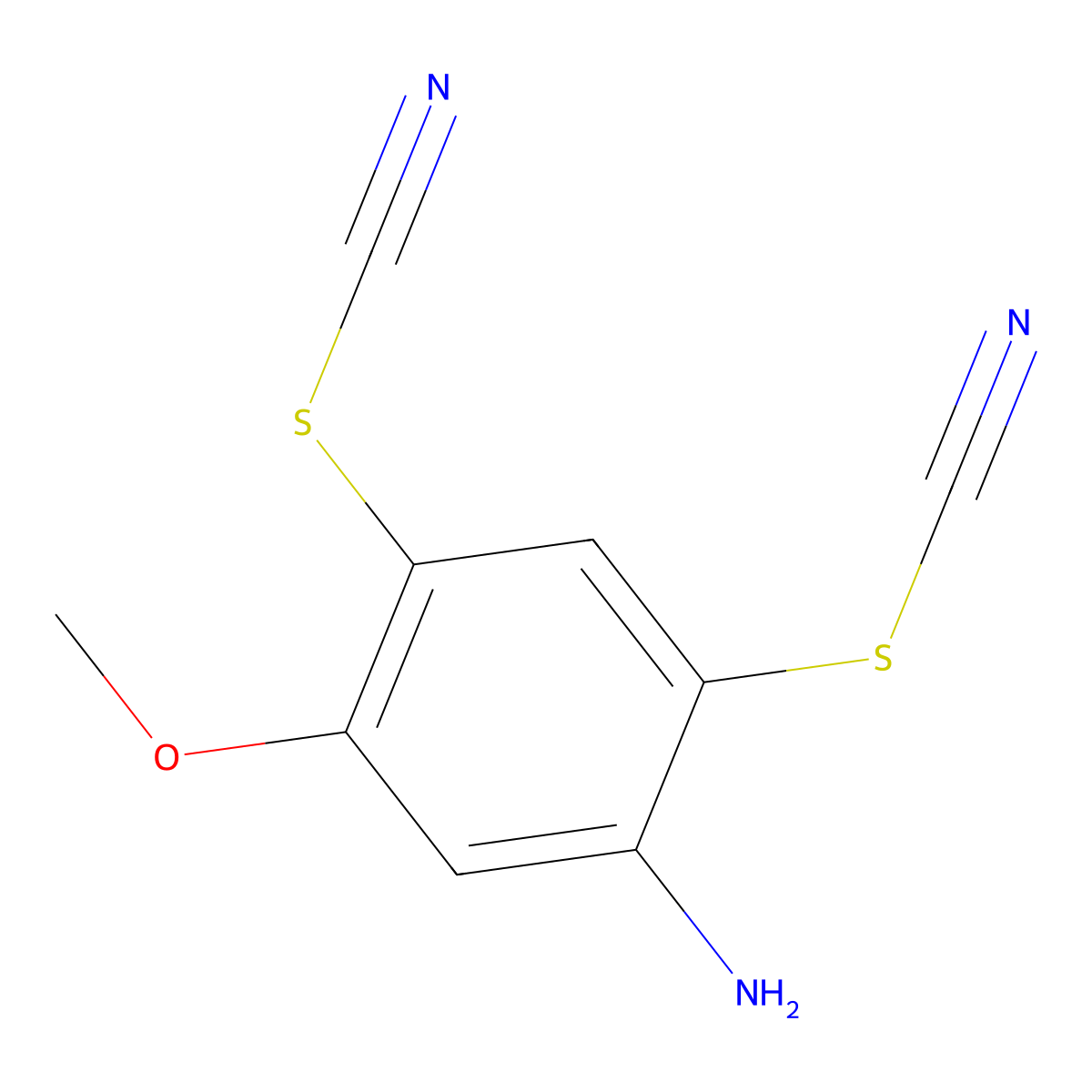 4-Amino-6-methoxybenzene-1,3-diyl bis(thiocyanate) molecular structure, CAS 14372-54-4
