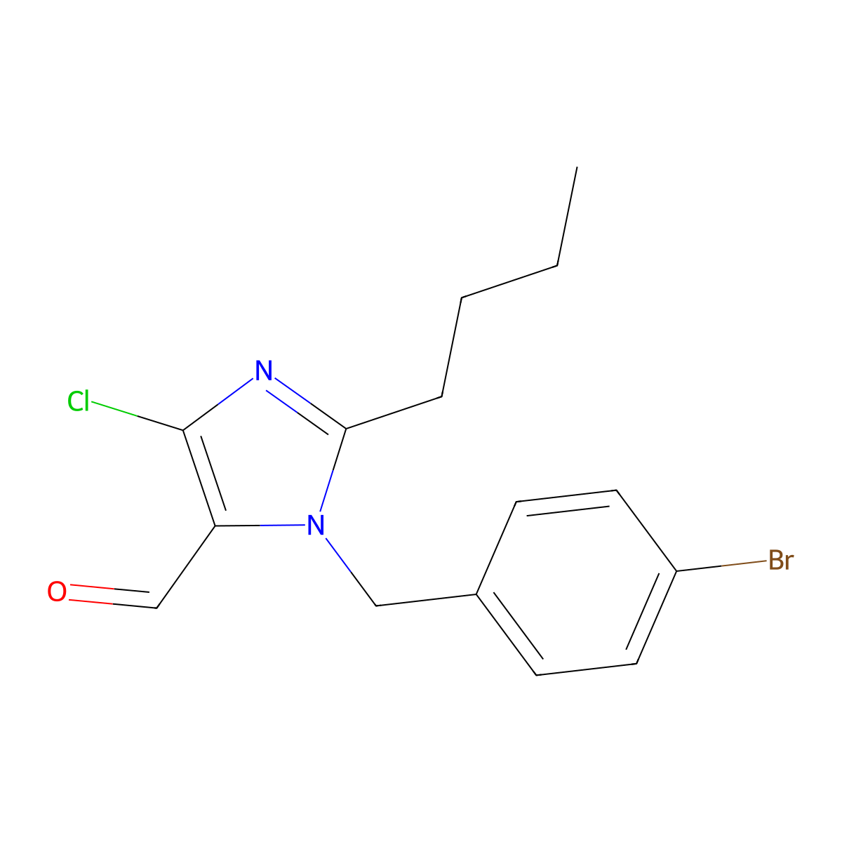 2-n-Butyl-4-chloro-1-(4-bromobenzyl)-5-formylimidazole molecular structure, CAS 143722-29-6