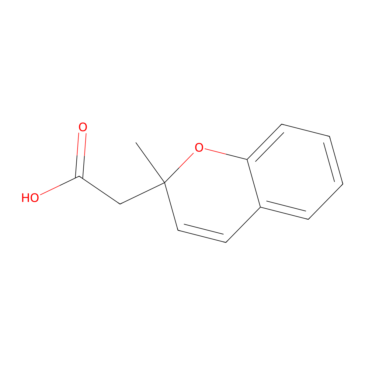 2-(2-Methyl-2H-chromen-2-yl)acetic acid molecular structure, CAS 143724-19-0