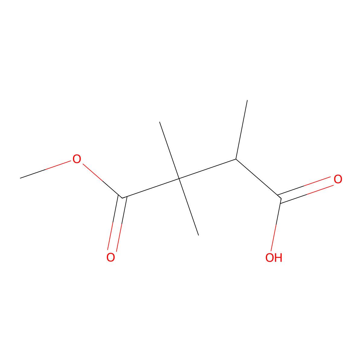 4-Methoxy-2,3,3-trimethyl-4-oxobutanoic acid molecular structure, CAS 143731-19-5