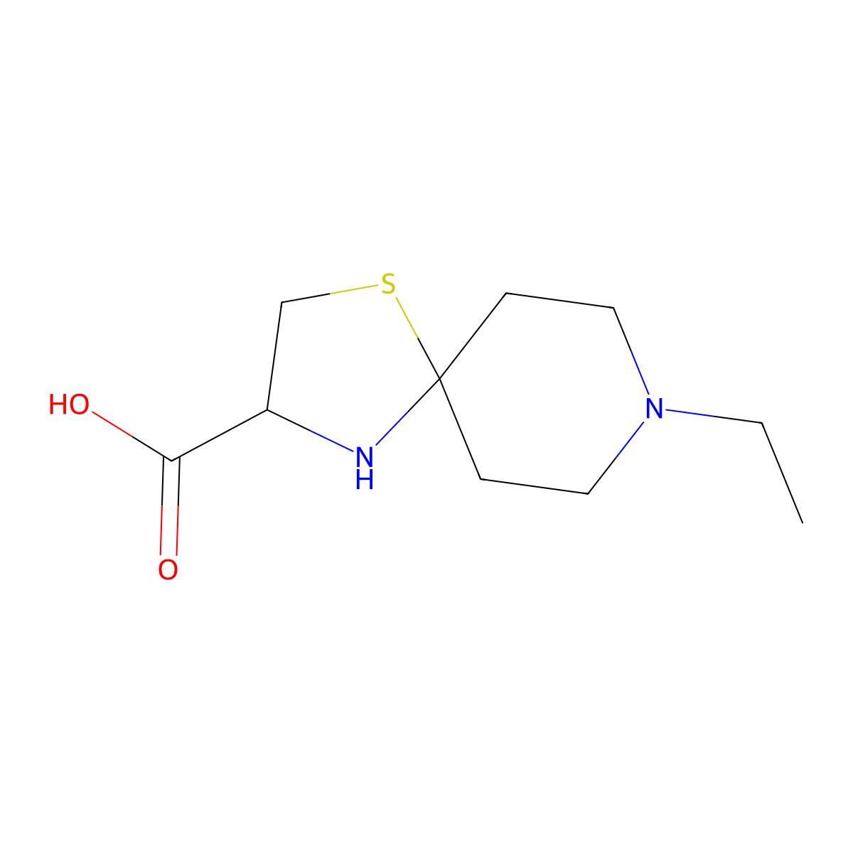 8-Ethyl-1-thia-4,8-diazaspiro[4.5]decane-3-carboxylic acid molecular structure, CAS 1437311-90-4
