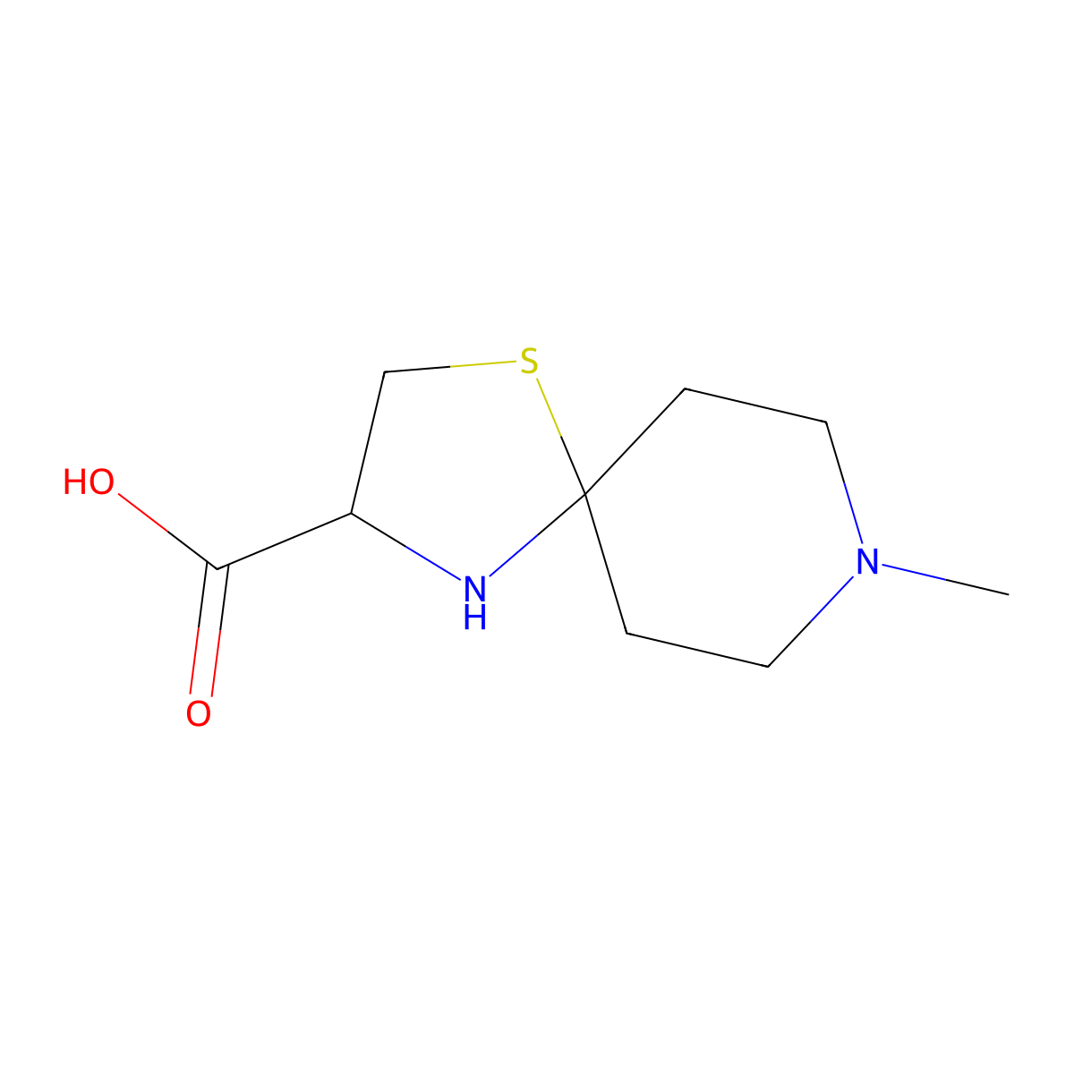 8-Methyl-1-thia-4,8-diazaspiro[4.5]decane-3-carboxylic acid molecular structure, CAS 1437311-95-9