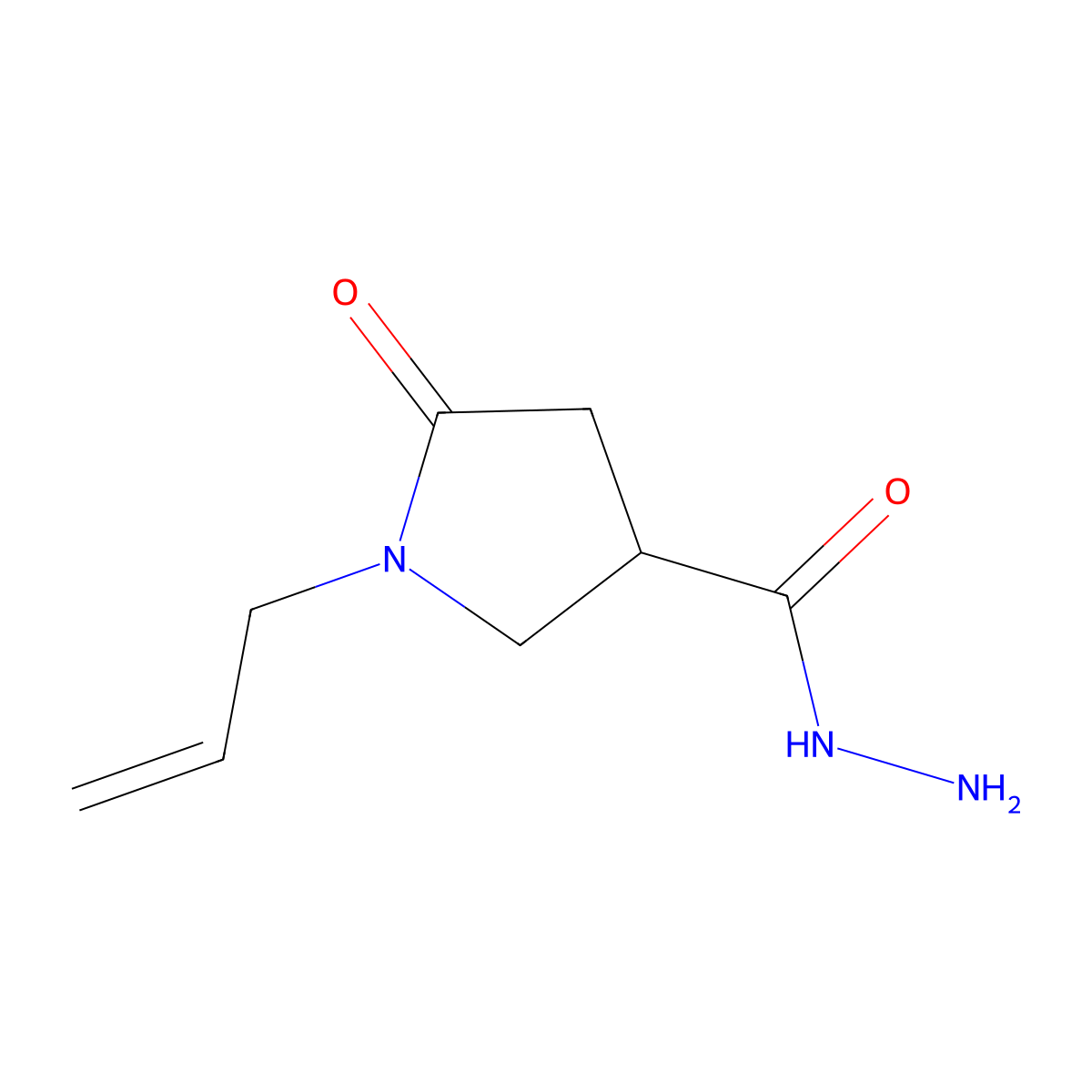 1-Allyl-5-oxopyrrolidine-3-carbohydrazide molecular structure, CAS 1437312-07-6