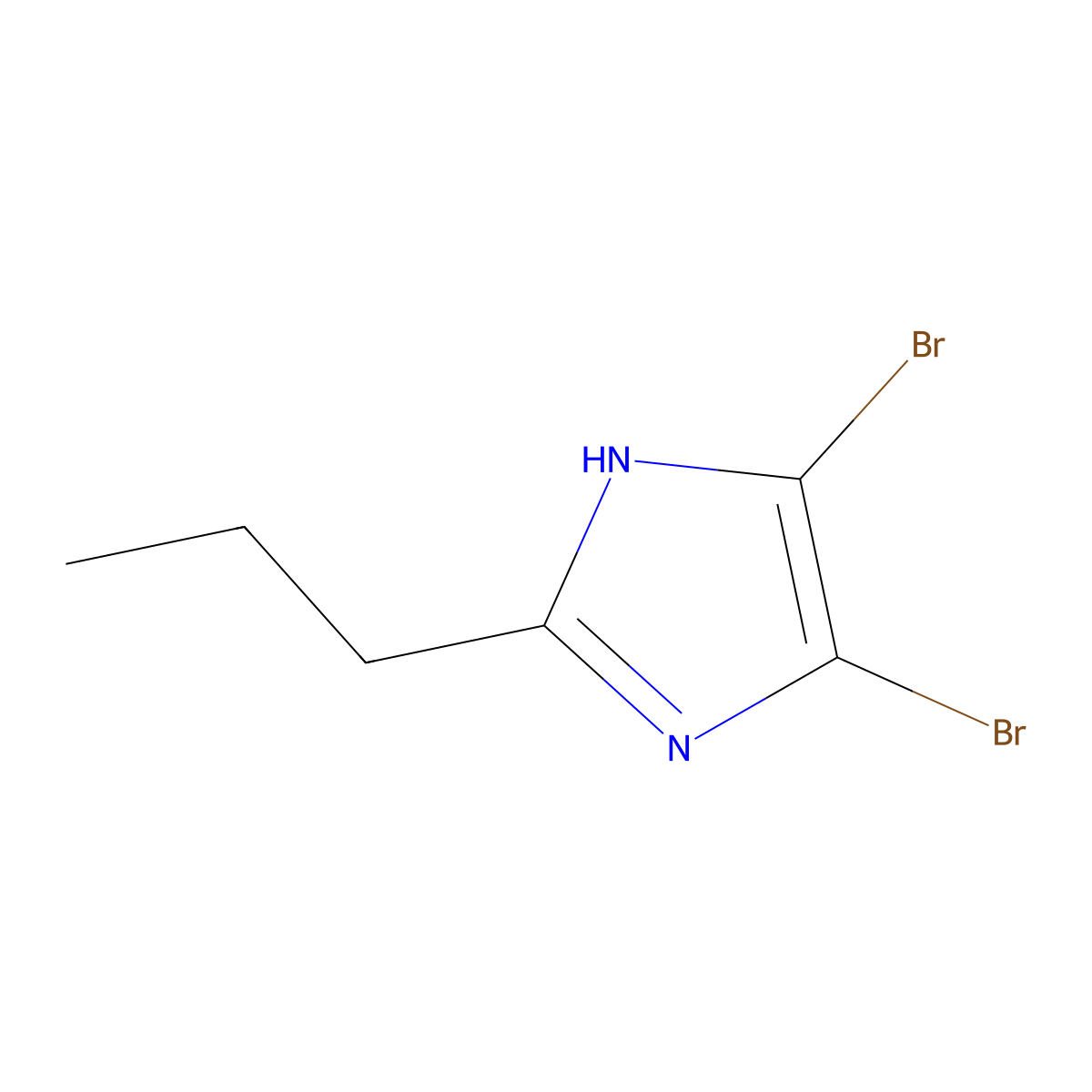 4,5-dibromo-2-propyl-1H-imidazole molecular structure, CAS 1437312-20-3