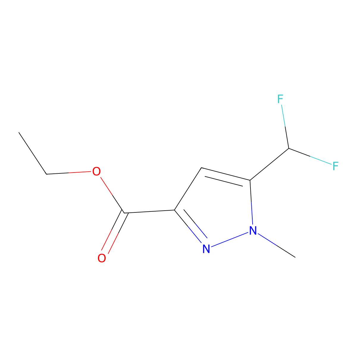 Ethyl 5-(difluoromethyl)-1-methyl-1H-pyrazole-3-carboxylate molecular structure, CAS 1437312-22-5