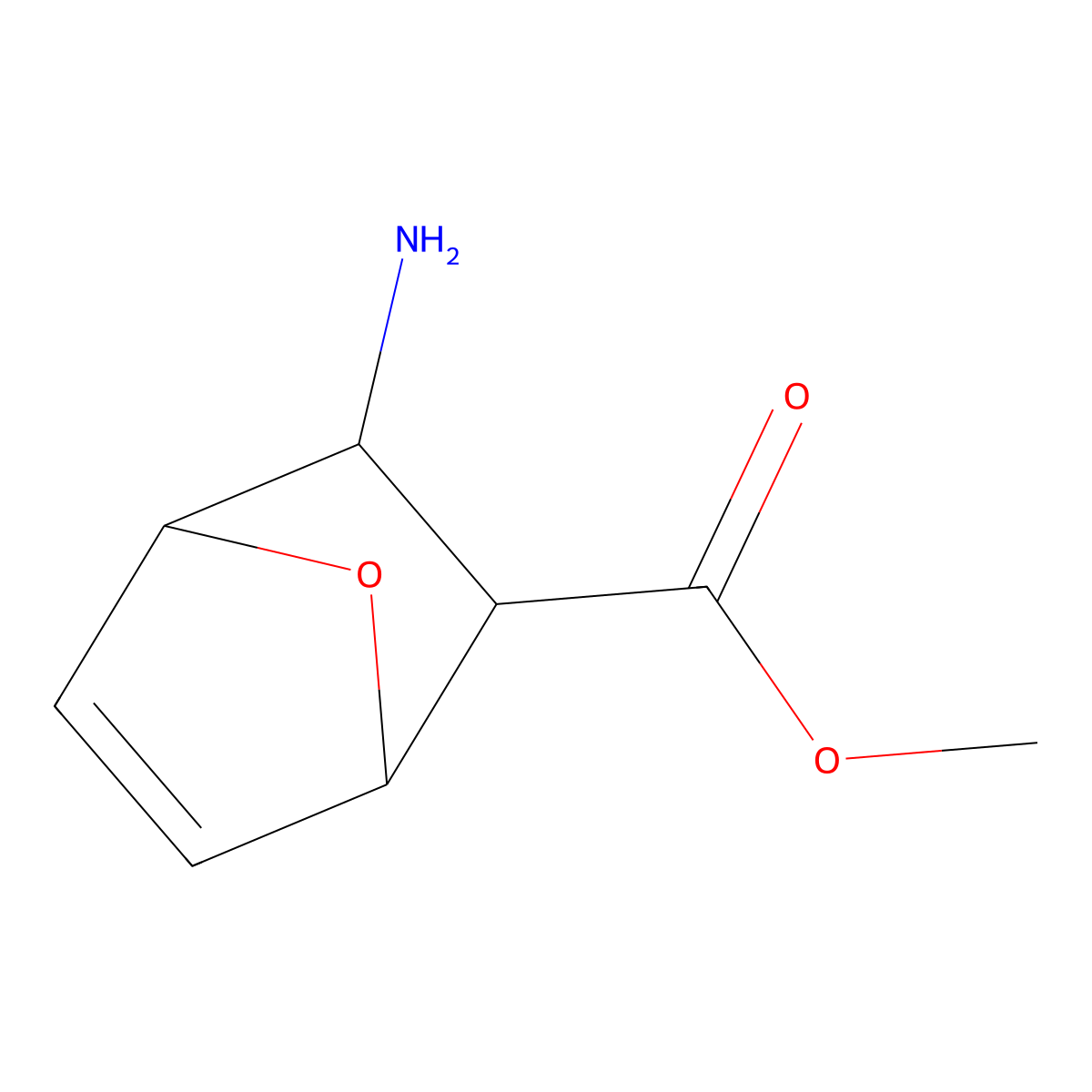 Methyl 3-amino-7-oxabicyclo[2.2.1]hept-5-ene-2-carboxylate molecular structure, CAS 1437312-23-6