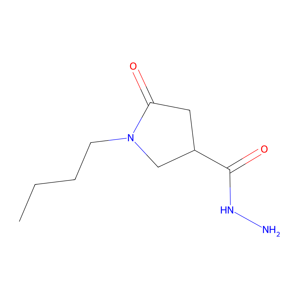 1-Butyl-5-oxopyrrolidine-3-carbohydrazide molecular structure, CAS 1437312-24-7
