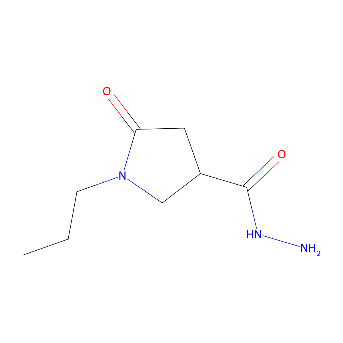 5-Oxo-1-propylpyrrolidine-3-carbohydrazide molecular structure, CAS 1437312-25-8