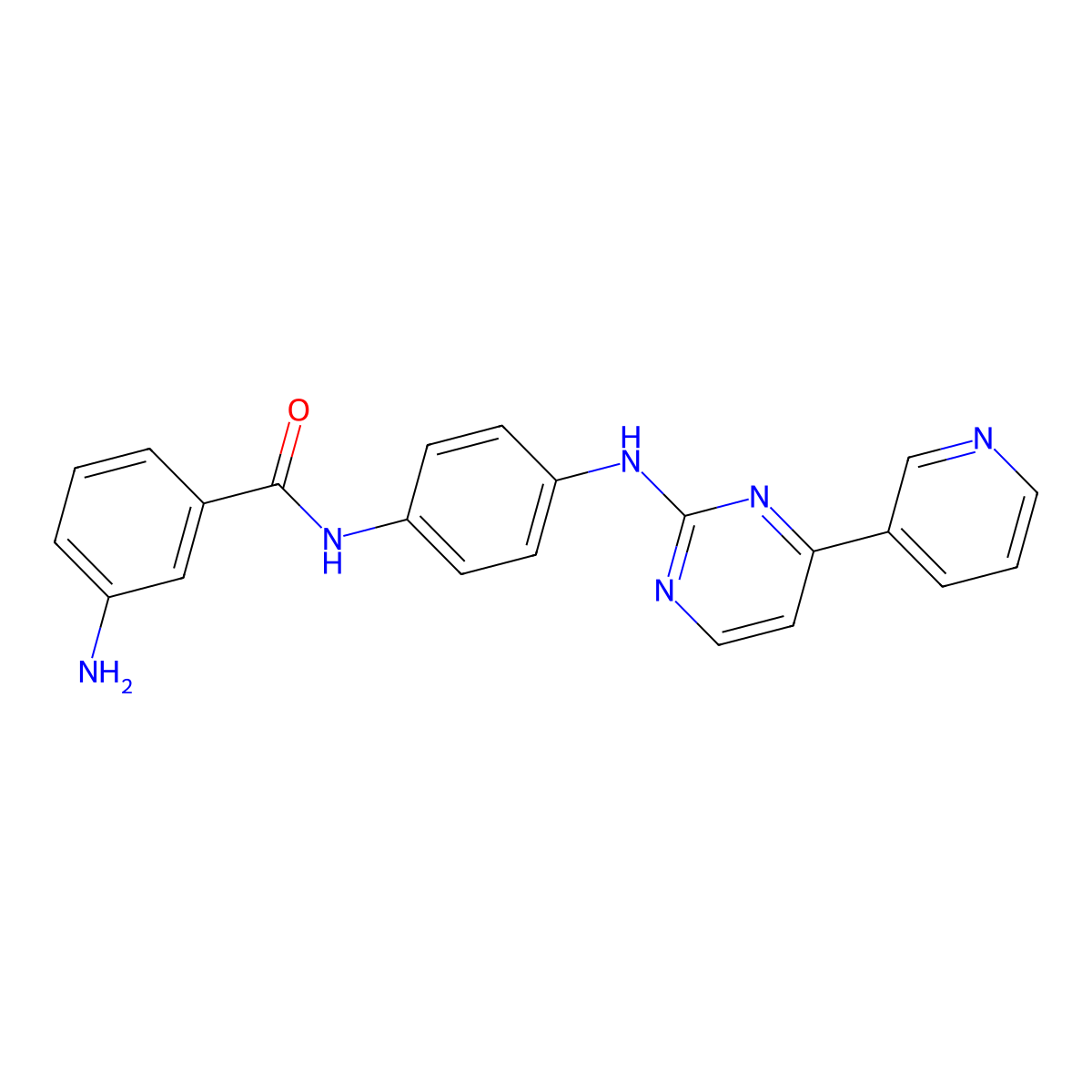 3-Amino-N-(4-((4-(pyridin-3-yl)pyrimidin-2-yl)amino)phenyl)benzamide molecular structure, CAS 1437315-22-4